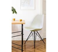 Fusion Living Soho Plastic Dining Chair With Black Metal Legs In Ivory Ivory One Size