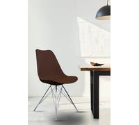 Fusion Living Soho Plastic Dining Chair with Chrome Metal Legs in Chocolate Fusion Living Chocolate