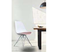 Fusion Living Soho Plastic Dining Chair With Chrome Metal Legs In Dusty Pink Dusty Pink One Size