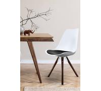 Fusion Living Soho Plastic Dining Chair With Pyramid Dark Wood Legs In Black Black One Size