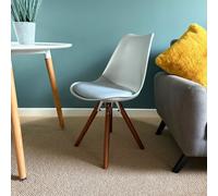 Soho Plastic Dining Chair with Pyramid Dark Wood Legs Fusion Living Light Grey One Size