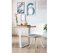 Fusion Living Soho Plastic Dining Chair With Pyramid Light Wood Legs In Dark Grey Dark Grey One Size