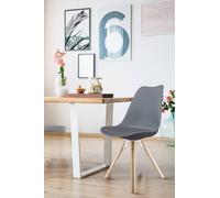Fusion Living Soho Plastic Dining Chair With Pyramid Light Wood Legs In Dark Grey Dark Grey One Size