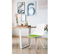 Fusion Living Soho Plastic Dining Chair With Pyramid Light Wood Legs In Green Green One Size