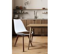 Fusion Living Soho Plastic Dining Chair With Squared Dark Wood Legs In Chocolate Chocolate One Size