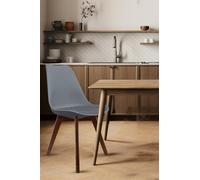 Fusion Living Soho Plastic Dining Chair With Squared Dark Wood Legs In Dark Grey Dark Grey One Size