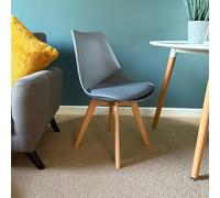 Fusion Living Soho Plastic Dining Chair - Dark Grey, Grey