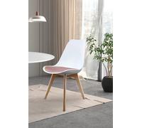 Fusion Living Soho Plastic Dining Chair With Squared Light Wood Legs In Dusty Pink Dusty Pink One Size
