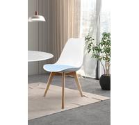 Fusion Living Soho Plastic Dining Chair With Squared Light Wood Legs In Light Blue Light Blue One Size