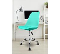 Fusion Living Soho Plastic Dining Chair with Swivel Base in Aqua Fusion Living Aqua