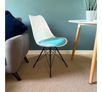 Fusion Living Soho Plastic Dining Chair with Black Metal Legs in Aqua Fusion Living Aqua