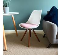 Fusion Living Soho Plastic Dining Chair With Pyramid Dark Wood Legs In Dusty Pink Dusty Pink One Size