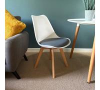 Fusion Living Soho Plastic Dining Chair With Squared Light Wood Legs In Dark Grey Dark Grey One Size