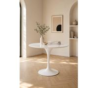 Fusion Living White Tulip Medium Circular Dining Table White
