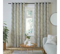 Fusion Matteo 100% Cotton Light Filtering Pair Of Natural Eyelet Curtains
