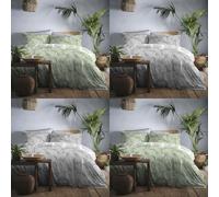 Fusion Matteo Botanical Palm Leaf Print Easy Care Reversible Duvet Cover Set