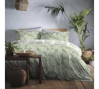 Fusion Matteo Easy Care Duvet Cover Set - Double Bed - Soft Touch Bedding - Green - Includes Pillowcases - Machine Washable