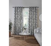 Fusion Matteo Eyelet Lined Curtains Black