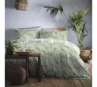 Fusion Matteo Reversible Duvet Cover and Pillowcase Set Green