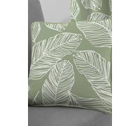 'Matteo' Hand Drawn Leaf Print Filled Cushion 100% Cotton Fusion Green 43cm x 43cm