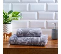 Fusion Matteo Luxury 100% Cotton Leaf Motif Jacquard Towel