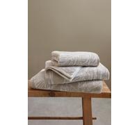 Fusion 'Matteo' Luxury 100% Cotton Leaf Motif Jacquard Towel in Natural | Size: Bath Sheet Fusion Natural Bath Sheet