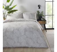 Fusion Natural Leaf Duvet Cover, Single Size (140 x 200cm), Reversible Design, Natural & White, Leaves Print Bedding, Matteo Collection