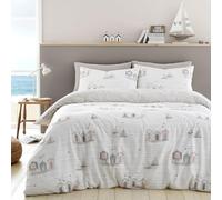 Fusion Beach Huts Duvet Cover and Pillowcase Set Natural