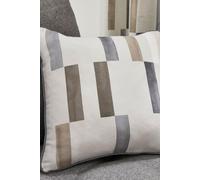 'Oakland' Abstract Geo Print Filled Cushion 100% Cotton Fusion Natural 43cm x 43cm