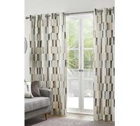 Fusion Oakland Lined Eyelet Curtains Natural