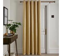 'Strata' Dim out woven Eyelet Single Panel Door Curtain Fusion Yellow 168cm width x 214cm drop