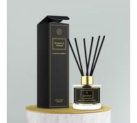 Fusion of Bergamot & Patchouli in a 100ml Clear Glass Reed Diffuser Bottle | 8 Rattan Sticks for Sustained Fragrance | Elevate Your Space in the Bedroom, Living Room, Bathroom, Kitchen, Office