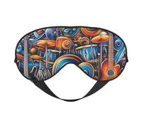 Fusion of Musical Elements Print Sleep Mask with Adjustable Strap, Comfortable Eye Cover for Travel, Yoga, Napping, Sleeping & Relaxation