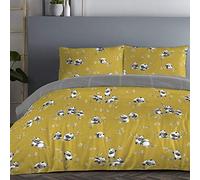 Fusion - Panda - Easy Care Duvet Cover Set - King Bed Size in Ochre