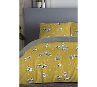 Fusion 'Panda' Playful Panda & Check Patterned Duvet Cover Set in Yellow | Size: Double Fusion Yellow Double
