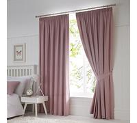 Fusion Pink W46 x L72 Pencil Pink-2x Panels Bedroom & Living Room-Pleated Curtains in Blush Dijon Collection, Blackout/Thermal Insulated, 46" Width x 72" Drop (117 x 183cm)
