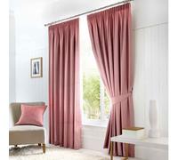 'Dijon' Thermal and Blackout Fully Lined Pencil Pleat Curtains Fusion Rose 229cm width x 229cm drop