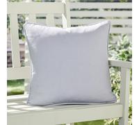 Fusion - Plain Silver Outdoor Cushion (43 x 43cm) - UV Resistant - Water Resistant - 100% Cotton - Filling Included - Piped Edge Cushion in Silver - Garden Cushion with Cover Included/Cushion Insert