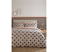 Fusion 'Polka Spot' All Over Spot Print Duvet Cover Set in Natural | Size: Double Fusion Natural Double
