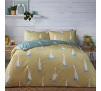 Fusion Puddles The Duck Easy Care Yellow Reversible Duvet Cover Set