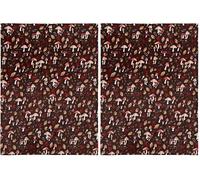 Fusion Recycled Polyester Fleece Throw, Chocolate, 120 x 150cm, Woodland Dreams Collection, Floral Pattern, Adult (Pack of 2)