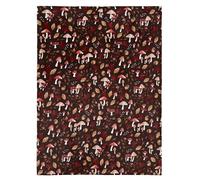 Fusion Recycled Polyester Fleece Throw, Chocolate, 120 x 150cm, Woodland Dreams Collection, Floral Pattern, Adult