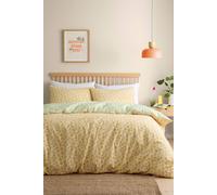Fusion 'Retro Daisy Floral' Easy Care Duvet Cover Set in Yellow | Size: Double Fusion Yellow Double