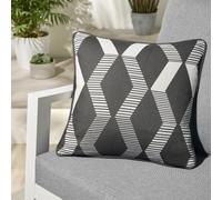 Fusion Rico Black Filled Cushion, 43 x 43cm, Cotton, Microfibre Pad