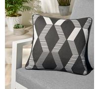 Fusion Rico Uv & Water Resistant Zig Zag Geo Print Black Outdoor Cushion