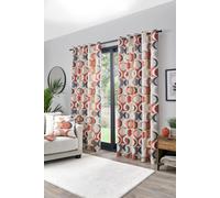 Fusion 'Sander' 100% Cotton Light Filtering Pair of Eyelet Curtains in Dark Red | Size: 229 cm width x 229 cm drop Fusion Dark Red 229 cm width x 229 cm drop