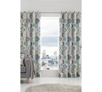 Fusion 'Sander' 100% Cotton Light Filtering Pair of Eyelet Curtains in Duck Egg Blue | Size: 117 cm width x 183 cm drop Fusion Duck Egg Blue 117 cm width x 183 cm drop