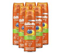 Fusion Shave Gel for Men with Almond Oil, For Sensitive Skin, 5X Action: Cleanses, Hydrates, Protects, Refreshes, and Soothes, 6x200ml By Gillette