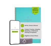 Fusion Smart Reusable Digital Notebook & Planner - A5 Pad and Wipeable Pen | An Electronic Notepad with 7 Page Styles - Calendars, Task Lists, Dot-Grid Pages that Scan and Wipe Clean with Water.