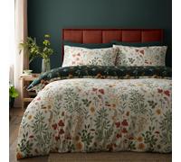 Fusion Snug Botanical Mushrooms Natural Duvet Cover Set Double - Floral Minimalist Bedding - Fleece Recycled Polyester - Includes 1 Duvet Cover (200 x 200cm) & 2 Pillowcases